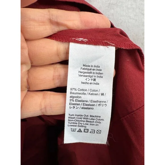 J.Crew Cinched-waist shirtdress‎ red milk maid preppy sz 6